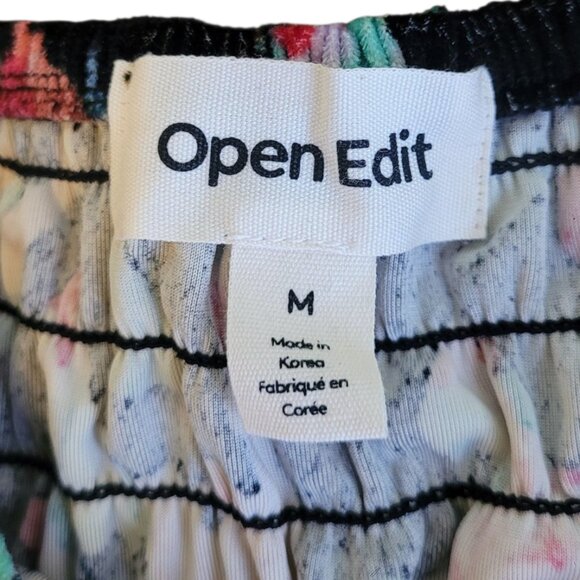 Open Edit Holiday Velvet Floral Sweetheart Ruched Party Top Medium NWOT - Picture 6 of 12